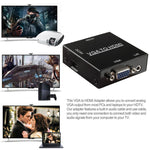 Boîtier scaler HDMI Mini VGA vers HDMI HD 1080P avec convertisseur audio vidéo numérique pour PC / HDTV, HD 1080P