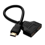 Câble adaptateur convertisseur répartiteur HDMI mâle 30 cm 1080P vers 2 femelles, 1 entrée 2 sorties