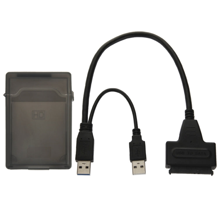 Câble USB 2.0 / USB 3.0 vers SATA avec boîtier de protection pour disque dur 2,5 pouces, support jusqu’à 4TB, USB 3.0 vers SATA avec USB(B)
