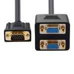 Câble répartiteur VGA mâle 30 cm vers 2 VGA femelles, VGA mâle