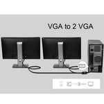 Câble répartiteur VGA mâle 30 cm vers 2 VGA femelles, VGA mâle