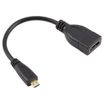 Câble adaptateur micro HDMI mâle vers HDMI femelle, longueur : 17 cm