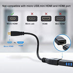 Câble adaptateur micro HDMI mâle vers HDMI femelle, longueur : 17 cm