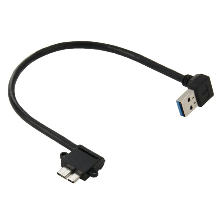 Câble de données USB 3.0 à Micro 3.0 à 90 degrés pour Galaxy Note III / N9000, longueur : 26 cm