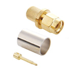 10 pièces d'adaptateurs connecteurs RF SMA mâle plaqués or à sertir pour câble RG58 / RG142 / LMR195, prise SMA mâle