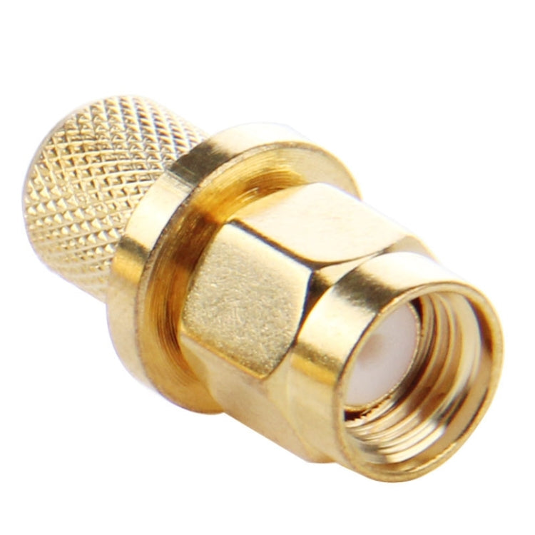 10 pièces d'adaptateurs connecteurs RF SMA mâle plaqués or à sertir pour câble RG58 / RG142 / LMR195, prise SMA mâle