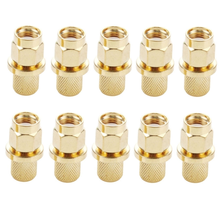 10 pièces d'adaptateurs connecteurs RF SMA mâle plaqués or à sertir pour câble RG58 / RG142 / LMR195, prise SMA mâle