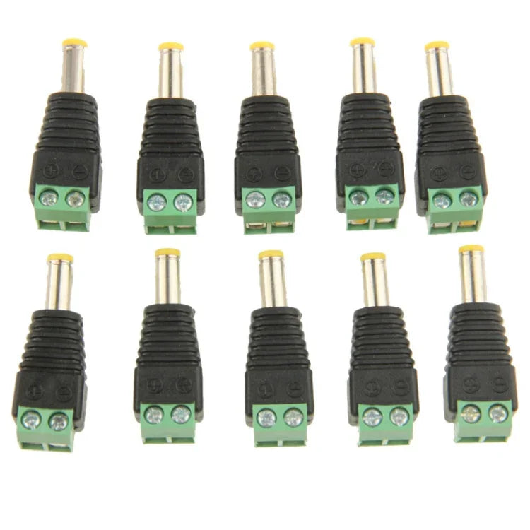 10 connecteurs d'alimentation mâles DC verts 5,5 x 2,1 mm, 5,5 x 2,1 mm