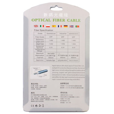 Câble optique audio numérique Toslink, diamètre extérieur : 4,0 mm (plaqué or), 1,5 m