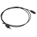 Câble audio optique numérique TOSLink mâle vers 3,5 mm mâle, longueur : 0,8 m, diamètre extérieur : 2,2 mm