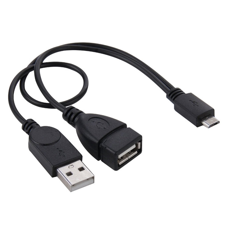 Câble adaptateur convertisseur OTG Micro USB vers USB 2.0 mâle & USB 2.0 femelle hôte, longueur : environ 30 cm, Micro USB vers USB 2.0 AM+AF