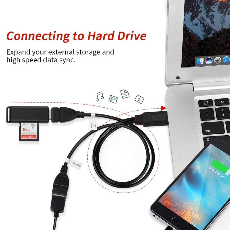 Câble adaptateur USB 2.0 mâle vers 2 prises USB femelles doubles pour ordinateur / portable, longueur : environ 30 cm, USB 2.0 AM vers 2 USB 2.0 AF