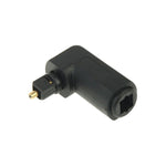 Adaptateur audio numérique TOSLINK carré à carré 90 degrés de haute qualité plaqué or, fibre optique audio ronde