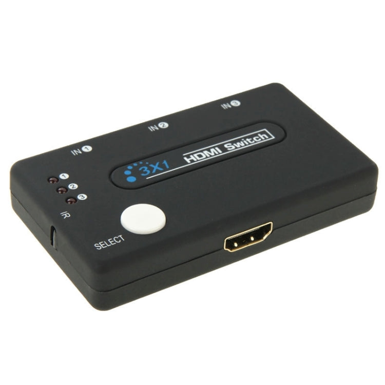 Mini sélecteur HDMI 3x1 HD 1080P V1.3 avec télécommande pour HDTV / STB / DVD / projecteur / DVR, 1x3 HDMI V1.3