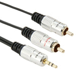 Câble audio stéréo jack 3,5 mm vers 2 RCA mâles, longueur : 1,5 m, 2 RCA, longueur : 1,5 m