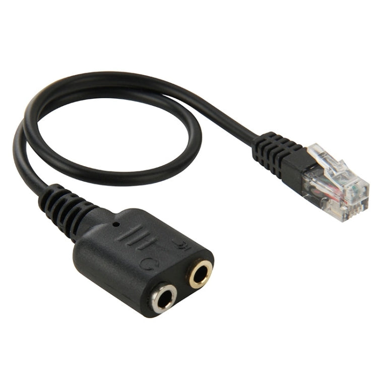 Câble audio RJ9 mâle vers 2 prises femelles 3,5 mm, longueur : 20 cm, RJ9 mâle vers 2 prises femelles 3,5 mm