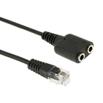 Câble audio RJ9 mâle vers 2 prises femelles 3,5 mm, longueur : 20 cm, RJ9 mâle vers 2 prises femelles 3,5 mm