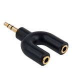Adaptateur séparateur stéréo mâle 3,5 mm vers double stéréo femelle 3,5 mm