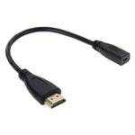 Câble adaptateur HDMI mâle 20 cm vers Micro HDMI femelle, HDMI vers Micro HDMI