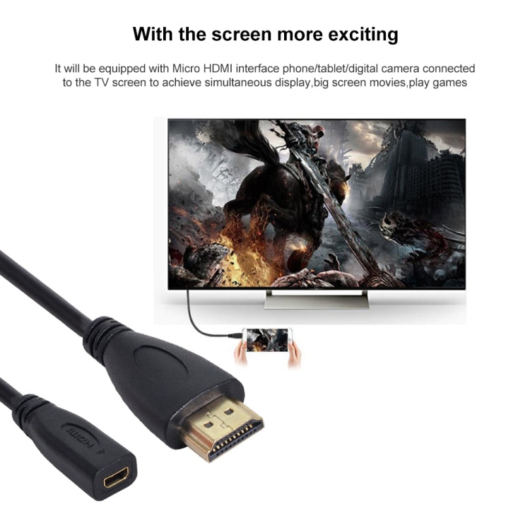 Câble adaptateur HDMI mâle 20 cm vers Micro HDMI femelle, HDMI vers Micro HDMI