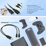Câble USB 2.0 mâle vers 2 Micro USB mâles, longueur : environ 30 cm, USB 2.0 AM vers 2 Micro USB