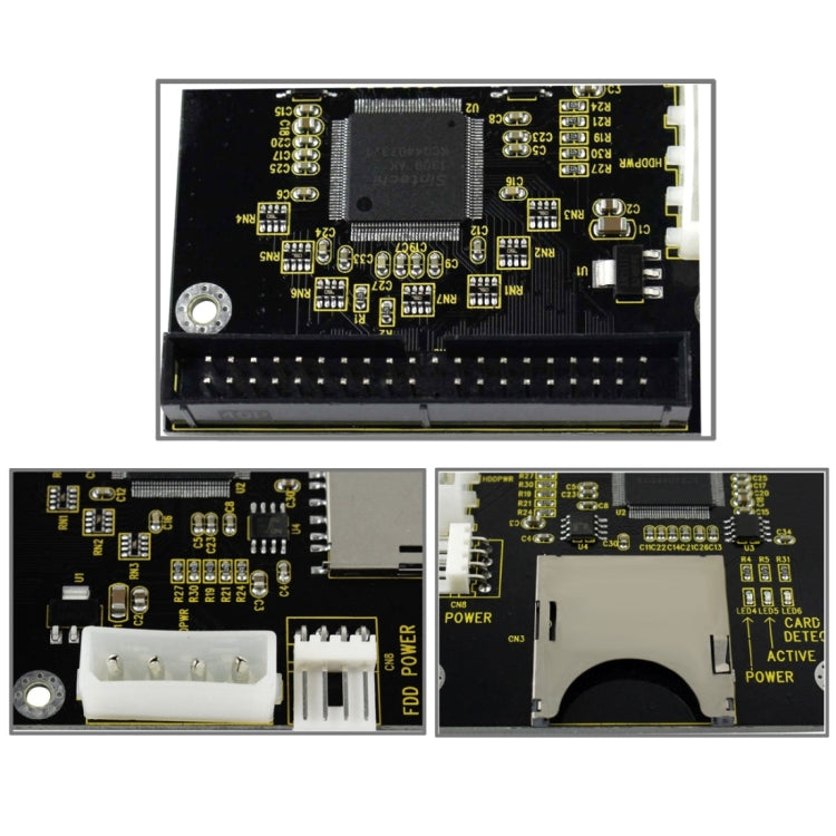 Carte adaptateur SD/SDHC/MMC vers IDE mâle 40 broches 3,5 pouces, SD vers IDE mâle 40 broches