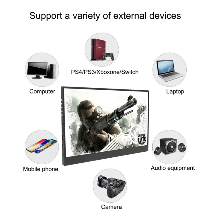 Écran portable LED 15,6 pouces 1080P Support HDR, 15,6 pouces 1080P