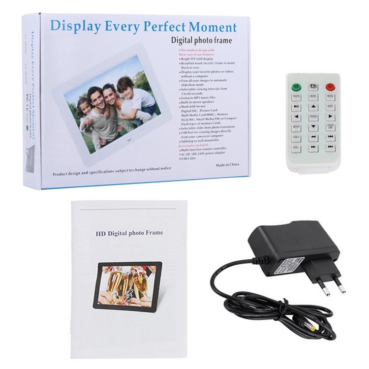 Cadre photo numérique grand écran HD 10,1 pouces avec support et télécommande, Allwinner E200, réveil / MP3 / MP4 / lecteur de films, 10,1 pouces Allwinner E200, 10,1 pouces/HSD-P503