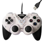 Manette de jeu filaire à vibration pour PC, contrôleur USB, joystick (blanc)