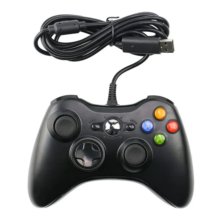 Manette de jeu filaire USB 2.0 pour Xbox 360, Plug and Play, longueur du câble : 2,5 m, pour Xbox 360 (noire)