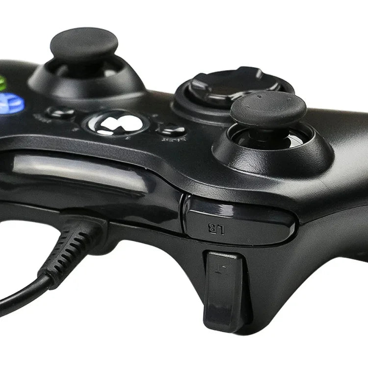 Manette de jeu filaire USB 2.0 pour Xbox 360, Plug and Play, longueur du câble : 2,5 m, pour Xbox 360 (noire)