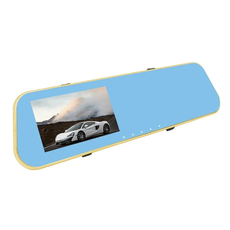 DVR Véhicule Double Caméra Écran 4,3 pouces Full HD 1080P, Angle de Vue Large 140 Degrés, Support Vision Nocturne / Surveillance de Stationnement / Enregistrement en Boucle / Détection de Mouvement / G-Sensor / Carte TF, 4,3 pouces