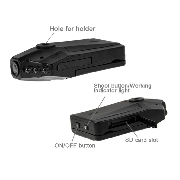 Enregistreur Vidéo Haute Définition Écran 2,5 pouces, 6 LED, Format Vidéo AVI, Support Carte SD, Fonction Enregistrement en Boucle (Schéma Generalplus), 2,5 pouces