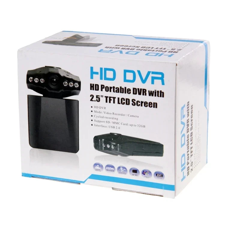 Enregistreur Vidéo Haute Définition Écran 2,5 pouces, 6 LED, Format Vidéo AVI, Support Carte SD, Fonction Enregistrement en Boucle (Schéma Generalplus), 2,5 pouces
