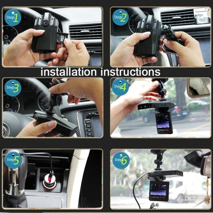 Enregistreur Vidéo Haute Définition Écran 2,5 pouces, 6 LED, Format Vidéo AVI, Support Carte SD, Fonction Enregistrement en Boucle (Schéma Generalplus), 2,5 pouces