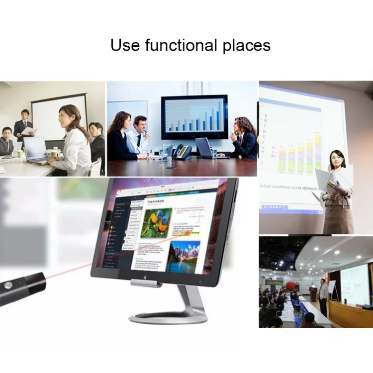 Télécommande de Présentation Multimédia PP-1000 Pointeur PowerPoint 2,4 GHz RF avec Pointeur Laser et Récepteur USB