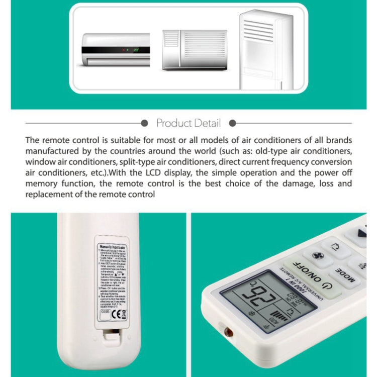 Télécommande universelle pour climatisation Chunghop (K-108ES), K-108ES