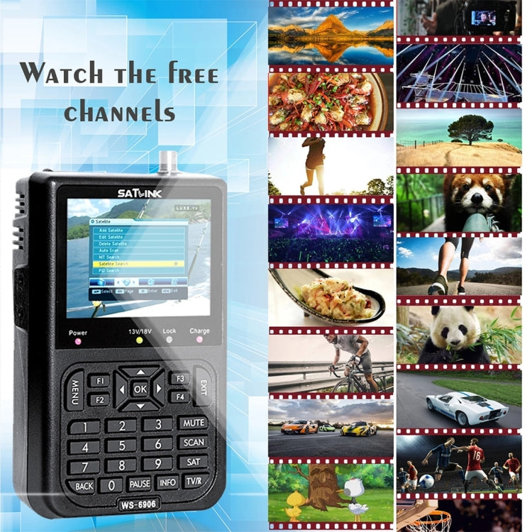 SATLINK WS6906 3,5 pouces Écran LCD couleur Portable numérique Satellite Finder Mètre, WS6906