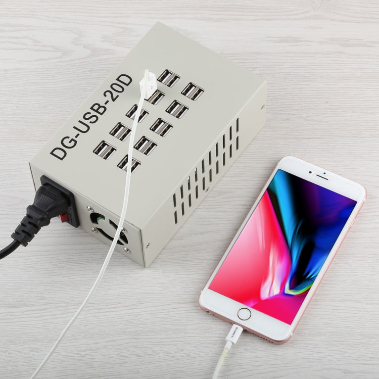 Station de charge rapide 60W 12A avec 20 ports USB Adaptateur secteur de voyage pour bureau