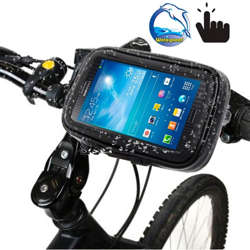 Support guidon de vélo étanche / anti-sable / anti-neige / anti-poussière sac tactile à fermeture éclair, compatible Galaxy Note III / N9000 & Mega 6.3 / i9200, pour Note III