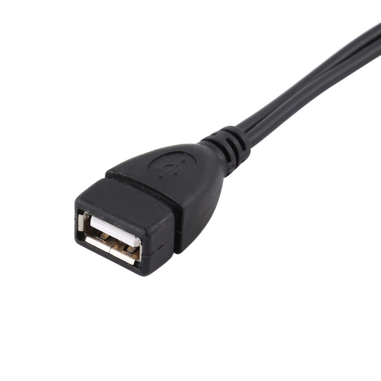 Câble OTG USB 2.0 AF vers Micro-B + USB 2.0 pour Samsung Galaxy Note III / N9000, avec alimentation, longueur : 24 cm (noir)