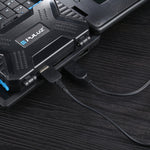 Câble OTG USB 2.0 AF vers Micro-B + USB 2.0 pour Samsung Galaxy Note III / N9000, avec alimentation, longueur : 24 cm (noir)