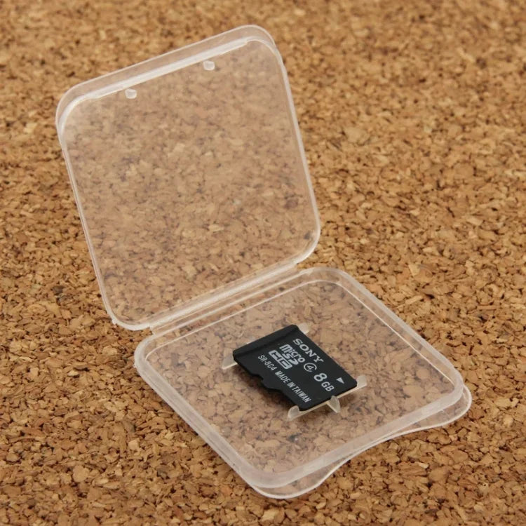 100 boîtes de rangement transparentes en plastique pour cartes Micro SD (cartes TF), cartes TF