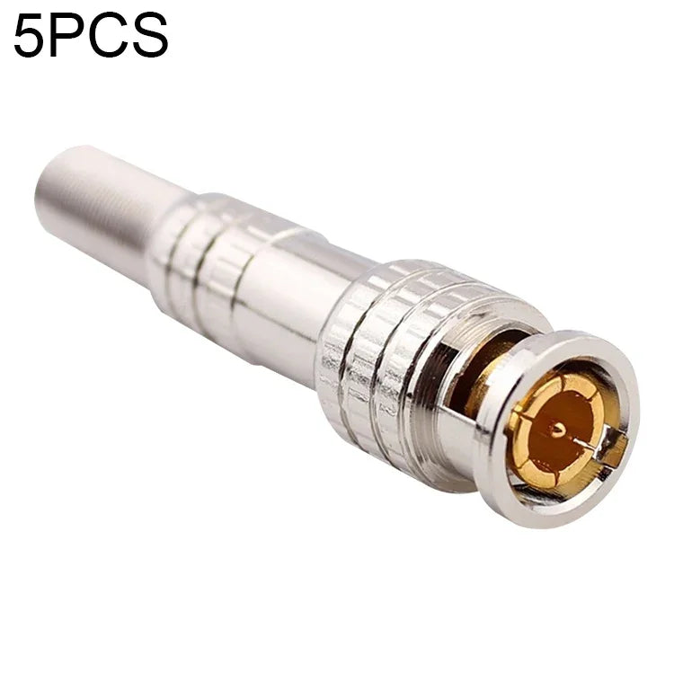 5 Pcs Connecteur BNC mâle vers femelle sans soudure en cuivre, BNC mâle vers femelle