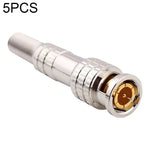 5 Pcs Connecteur BNC mâle vers femelle sans soudure en cuivre, BNC mâle vers femelle