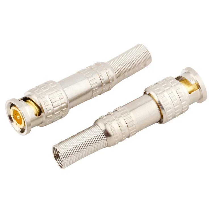 5 Pcs Connecteur BNC mâle vers femelle sans soudure en cuivre, BNC mâle vers femelle