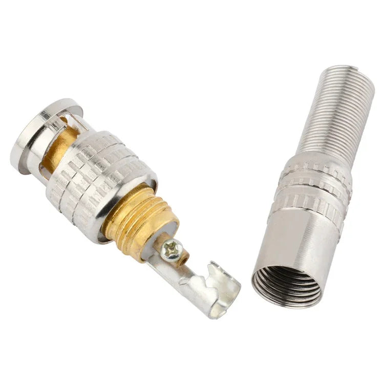 5 Pcs Connecteur BNC mâle vers femelle sans soudure en cuivre, BNC mâle vers femelle