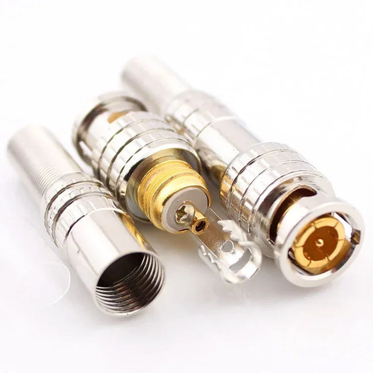 5 Pcs Connecteur BNC mâle vers femelle sans soudure en cuivre, BNC mâle vers femelle