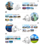 Adaptateur universel de voyage tout-en-un EU + AU + UK + US