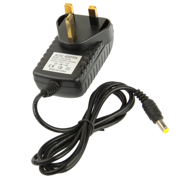 Adaptateur secteur de haute qualité prise UK AC 100-240V vers DC 9V 2A, embouts : 5.5 x 2.1mm, longueur de câble : 1m, prise UK DC 9V 2A